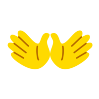 gelbe Hand, die das Symbol png zeigt