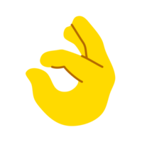 gelbe Hand, die das Symbol png zeigt
