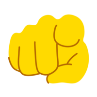 Yellow hand showing symbol PNG