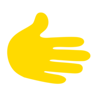 giallo mano mostrando simbolo png