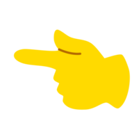 gelbe Hand, die das Symbol png zeigt