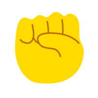 gelbe Hand, die das Symbol png zeigt