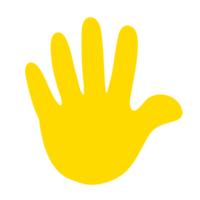 Yellow hand showing symbol PNG