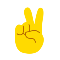 gul hand som visar symbol png