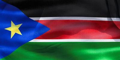 3D-Illustration of a South Sudan flag - realistic waving fabric flag photo