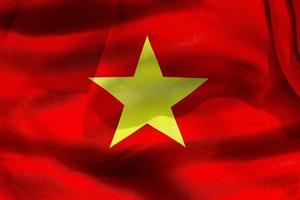 3D-Illustration of a Vietnam flag - realistic waving fabric flag photo