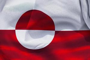 bandera de groenlandia - bandera de tela ondeante realista foto