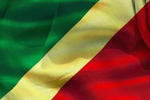 bandera de la república del congo - bandera de tela ondeante realista foto