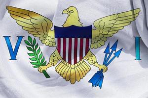 Ilustración 3d de una bandera de las islas vírgenes - bandera de tela ondeante realista foto