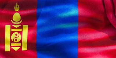 3D-Illustration of a Mongolia flag - realistic waving fabric flag photo