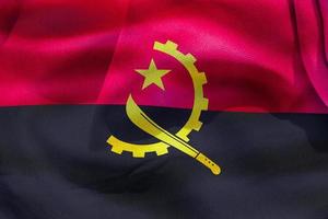 bandera de angola - bandera de tela ondeante realista foto