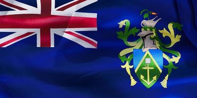 3D-Illustration of a Pitcairn Islands flag - realistic waving fabric flag photo