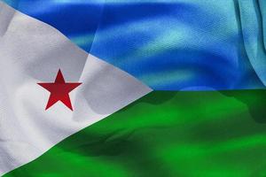 Djibouti flag - realistic waving fabric flag photo