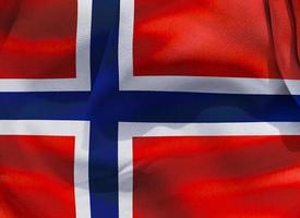 3D-Illustration of a Norway flag - realistic waving fabric flag photo