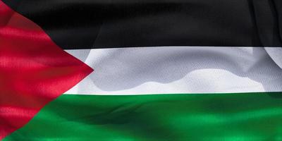 3D-Illustration of a Palestine flag - realistic waving fabric flag photo