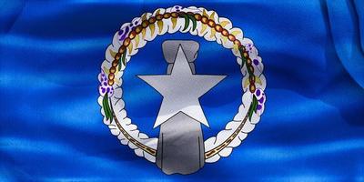 3D-Illustration of a Mariana Islands flag - realistic waving fabric flag photo