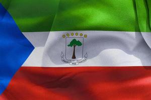 Equatorial Guinea flag - realistic waving fabric flag photo