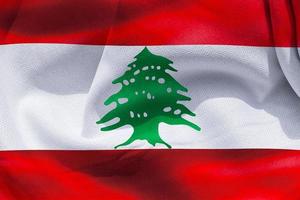 3D-Illustration of a Lebanon flag - realistic waving fabric flag photo