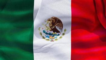 Ilustración 3d de una bandera de México - bandera de tela ondeante realista foto