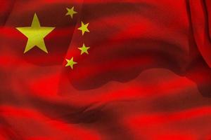 China flag - realistic waving fabric flag photo