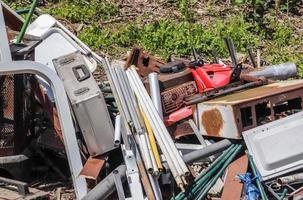 Environmental pollution found at a street where someone dumped its rubbish photo