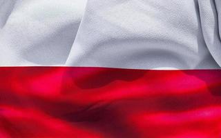 Ilustración 3d de una bandera de polonia - bandera de tela ondeante realista foto