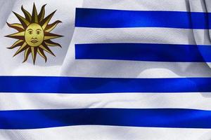 3D-Illustration of a Uruguay flag - realistic waving fabric flag photo