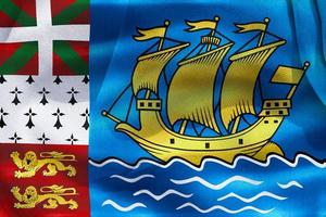 3D-Illustration of a Saint Pierre and Miquelon flag - realistic waving fabric flag photo