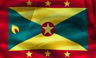 Grenada flag - realistic waving fabric flag photo