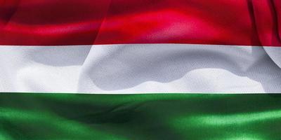 3D-Illustration of a Hungary flag - realistic waving fabric flag photo