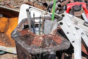 Environmental pollution found at a street where someone dumped its rubbish photo