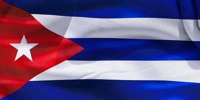 bandera de cuba - bandera de tela que agita realista foto