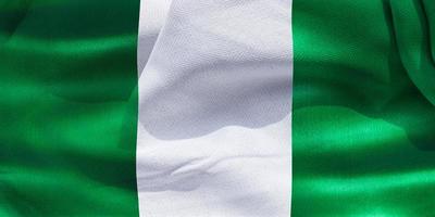 Ilustración 3d de una bandera de nigeria - bandera de tela ondeante realista foto