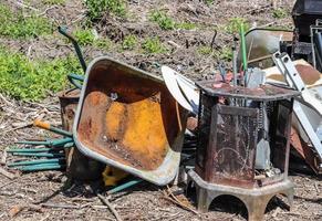 Environmental pollution found at a street where someone dumped its rubbish photo