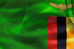 3D-Illustration of a Zambia flag - realistic waving fabric flag photo
