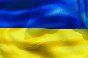 3D-Illustration of a Ukraine flag - realistic waving fabric flag photo