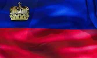 3D-Illustration of a Liechtenstein flag - realistic waving fabric flag photo