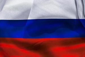 Ilustración 3d de una bandera de rusia - bandera de tela ondeante realista foto