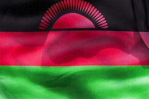 Ilustración 3d de una bandera de malawi - bandera de tela ondeante realista foto