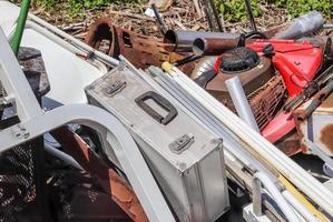 Environmental pollution found at a street where someone dumped its rubbish photo