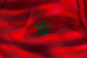 3D-Illustration of a Morocco flag - realistic waving fabric flag photo