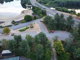 Beautiful Aerial View of British Motorways and roads With Traffic photo