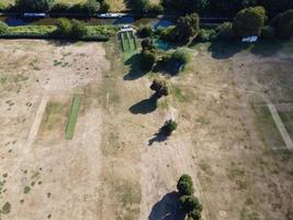 Aerial View of Cricket Ground at Local Public Park of Hemel Hempstead England Great Britain photo