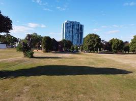 Aerial View of Cricket Ground at Local Public Park of Hemel Hempstead England Great Britain photo