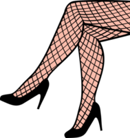 Woman Crossed Legs in Net Nylons png