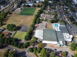 Aerial View of Cricket Ground at Local Public Park of Hemel Hempstead England Great Britain photo