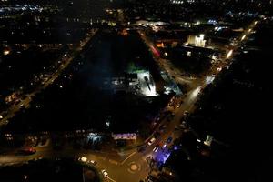 Beautiful Aerial View of Bury Park Luton England UK at Night photo