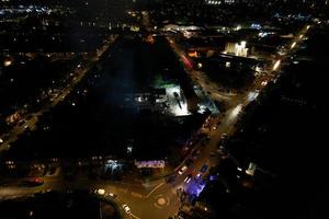 hermosa vista aérea de bury park luton inglaterra reino unido por la noche foto