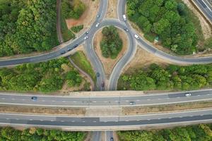 Beautiful Aerial View of British Motorways and roads With Traffic photo