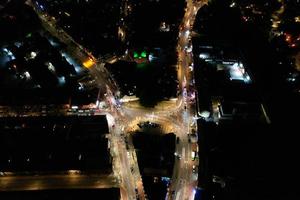 Beautiful Aerial View of Bury Park Luton England UK at Night photo